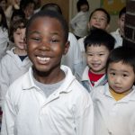 Smiling young students