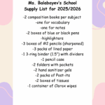 678 ELA Ms. Balabayev Supply list 25/26